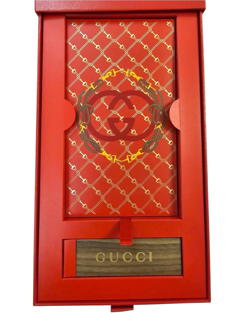 Gucci Red and Gold Luxury Home Office Stationery Box